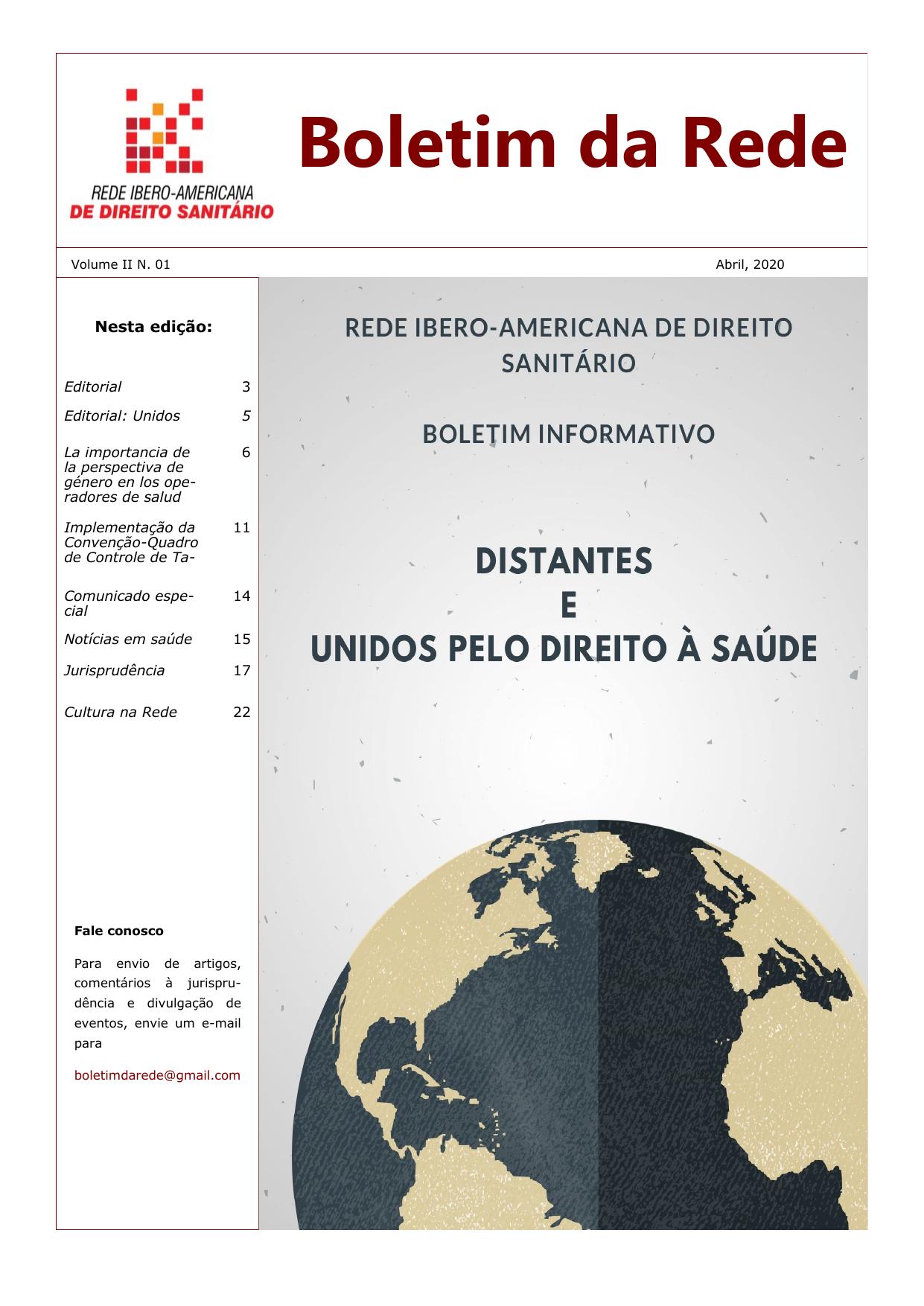 Portada del Boletín de la Red — Abril 2020
